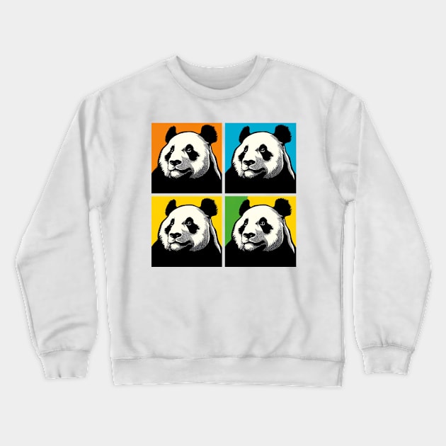 Pop Sideway Glance Panda - Funny Panda Art Crewneck Sweatshirt by PawPopArt